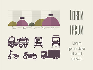 Image showing Transportation Infographic Elements.