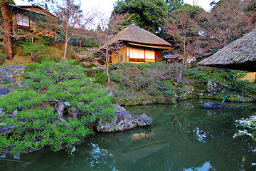 Image showing Tranquil scene with wooden house