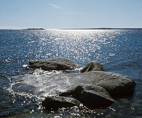 Image showing Flares on the water