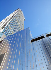 Image showing Futuristic modern blue city background