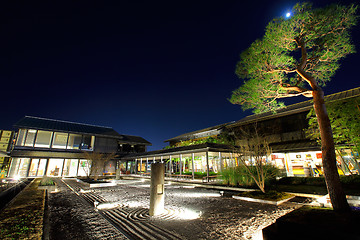 Image showing Japanese stone garden at night