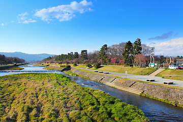 Image showing Kamo river in Kyoto