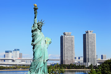 Image showing Statue of liberty in Odaiba at Japan