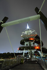 Image showing Spiral Lookout Tower in Hong Kong at night