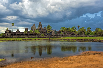 Image showing Sunset over Angkor Wat