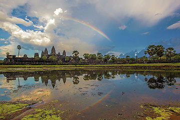 Image showing Sunset over Angkor Wat