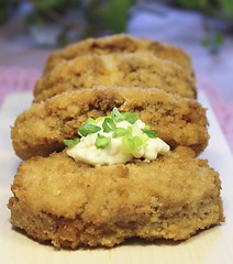 Image showing cutlets with mushrooms