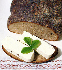 Image showing Cottage cheese with bread