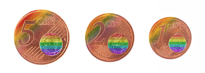 Image showing Money concept - 1, 2 and 5 eurocent