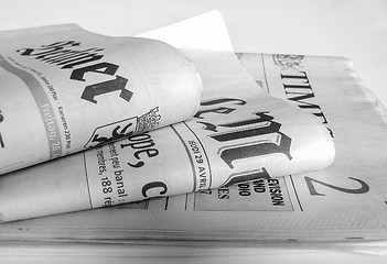 Image showing Black and white Newspapers