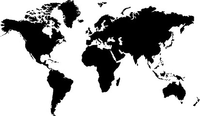 Image showing world map black