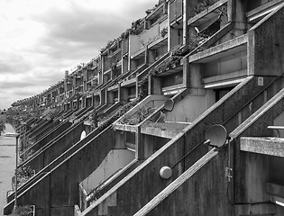 Image showing Black and white Alexandra Road in London