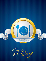 Image showing Blue menu brochure design