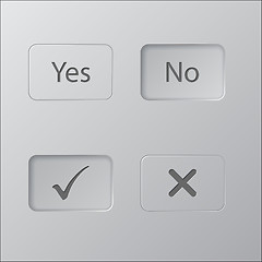 Image showing Yes, no, tick and cross button set