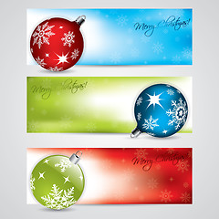 Image showing Banner set with christmas decorations