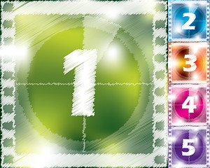 Image showing Scribbled countdown design from 5 to 1 