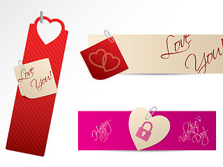 Image showing Love banners for Valentine day