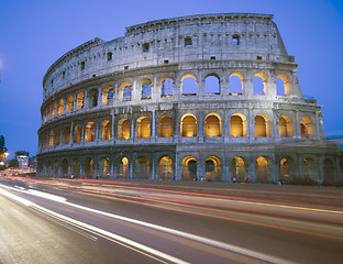 Image showing collosseum rome italy night