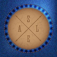 Image showing Cool jeans material with sale badge