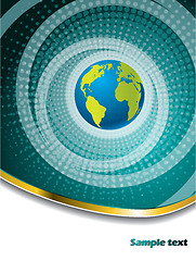 Image showing Halftone globe brochure design