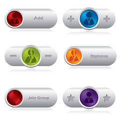 Image showing Various social network buttons