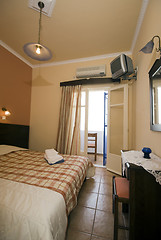 Image showing greek island hotel room