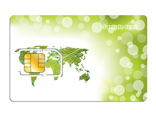 Image showing Sim card design with world map