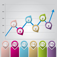 Image showing Infographic chart with color pointers