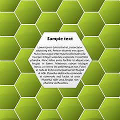 Image showing Abstract green hexagon background