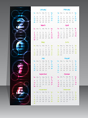 Image showing Striped plasma calendar for year 2014