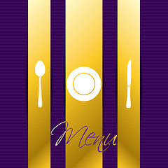 Image showing Golden menu with purple background 