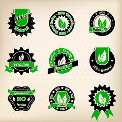 Image showing Bio badge design set 