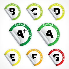 Image showing Energy class stickers from A+ to G