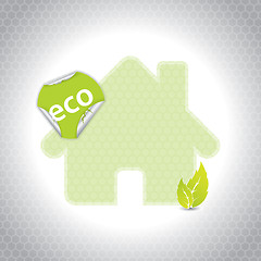 Image showing Eco house design with sticker