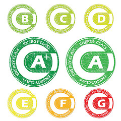 Image showing Energy class stamps from A+ to G