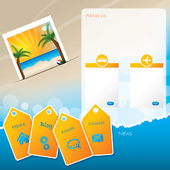 Image showing Summer website template design with beach