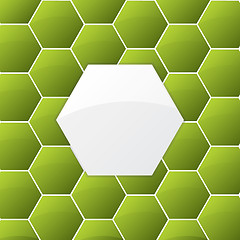 Image showing Abstract green hexagon background