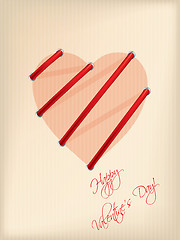 Image showing Striped Valentine day greeting card