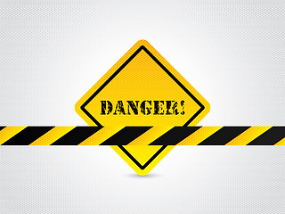 Image showing Danger sign with hexagon background