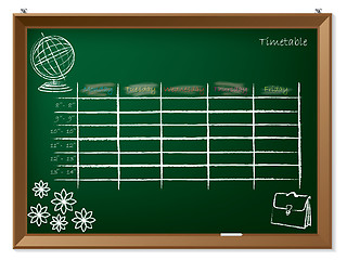 Image showing Timetable hand drawn on chalkboard