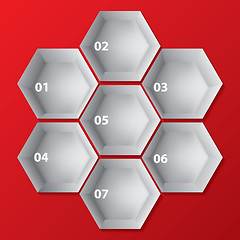 Image showing Infographic background design with hexagon shapes