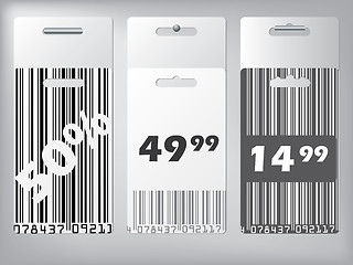 Image showing Bar code design labels hanging 