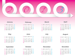 Image showing Swirling 2013 ribbon calendar design 