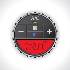 Image showing Air conditioning gauge with red display