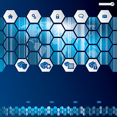 Image showing Hexagon style web template design