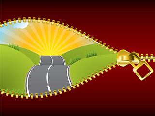Image showing Uncovering the road of possibilities by unzipping the world
