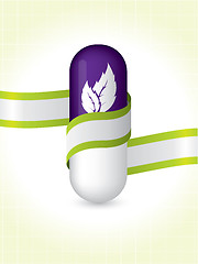 Image showing Natural pill with green ribbon brochure design