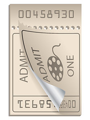 Image showing Cinema ticket ripped from pack