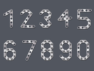 Image showing Drilled metallic numbers