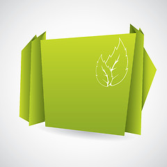 Image showing Green eco origami paper